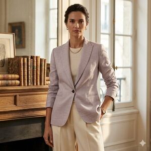 J.Crew Parke Linen Single Blazer Jacket‎ in Natural Beige Size 00 Style #H9710